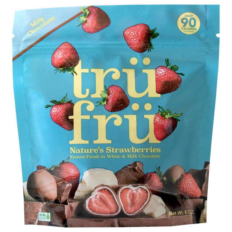 Tru Fru White and Milk Chocolate Frozen Strawberries - 8oz