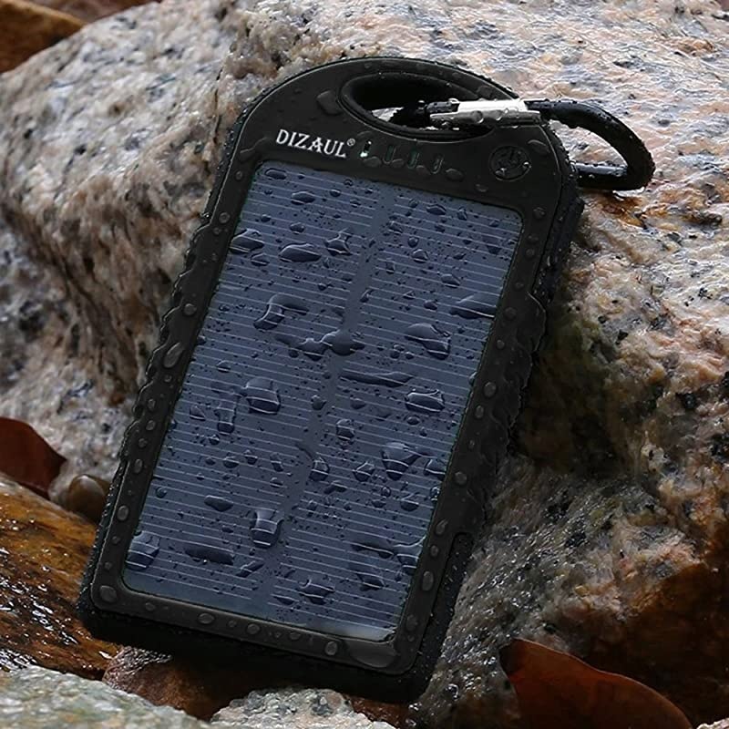Solar Charger 5000mAh Portable Solar Power Bank WaterproofShockproofDustproof Dual USB Battery Bank Compatible with SmartphonesiPhoneSamsungAndroid PhonesWindows PhonesGoProGPS