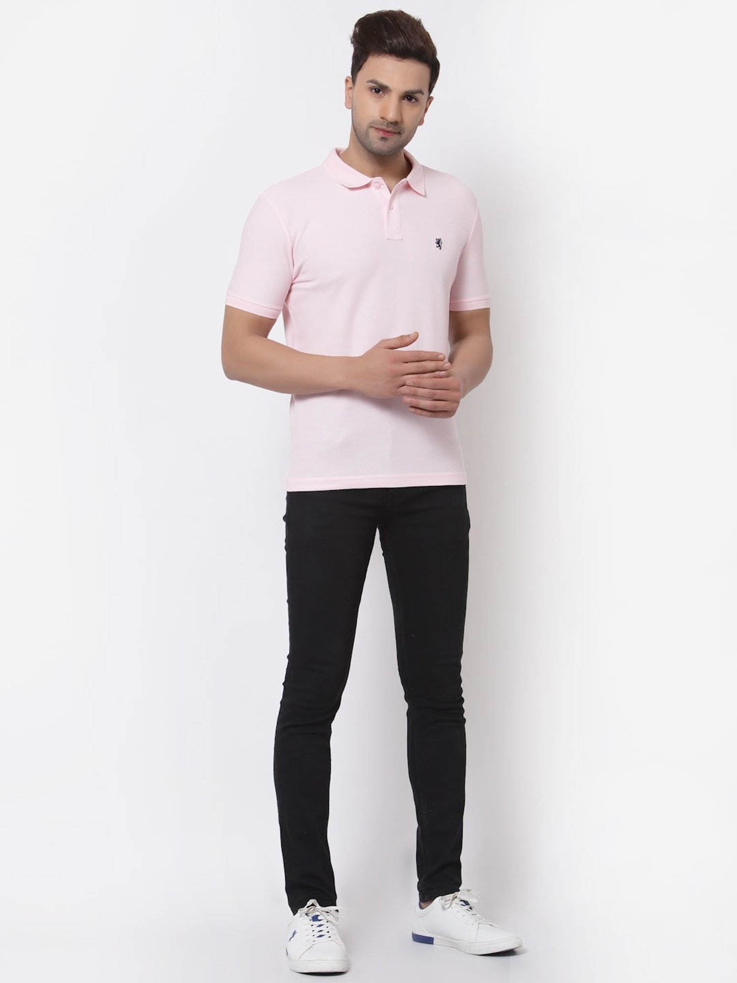 Red Tape Light Pink Cotton Regular Fit Polo T-Shirt
