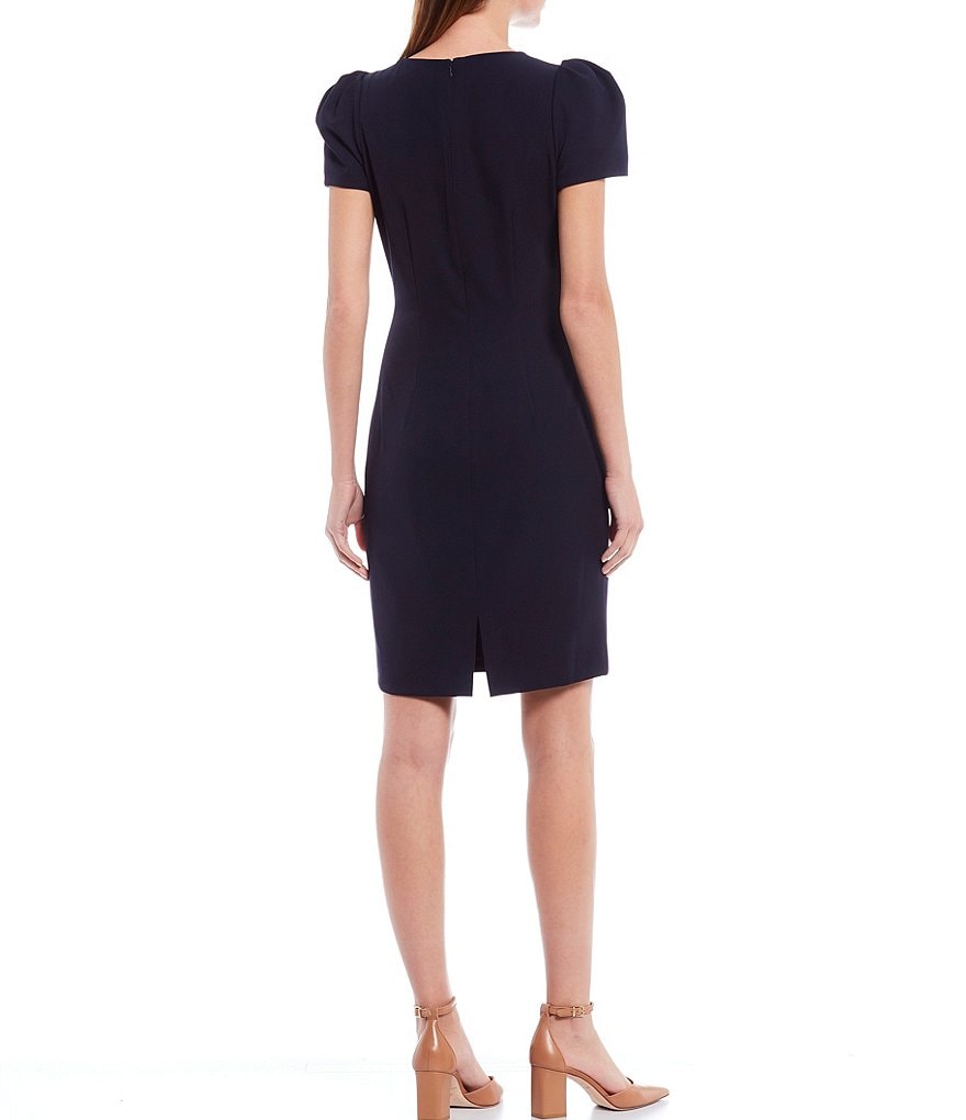 Calvin Klein Sleeveless Round Neck Button Front Sheath Dress
