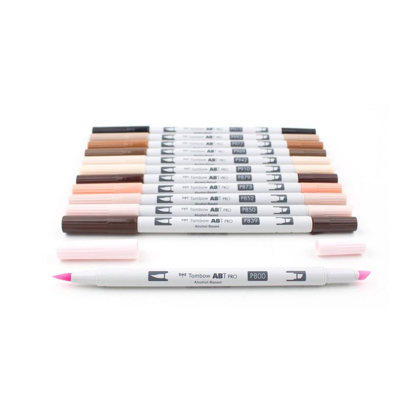 12ct ABT PRO Dual-Tip Alcohol Based Art Markers People Palette - Tombow