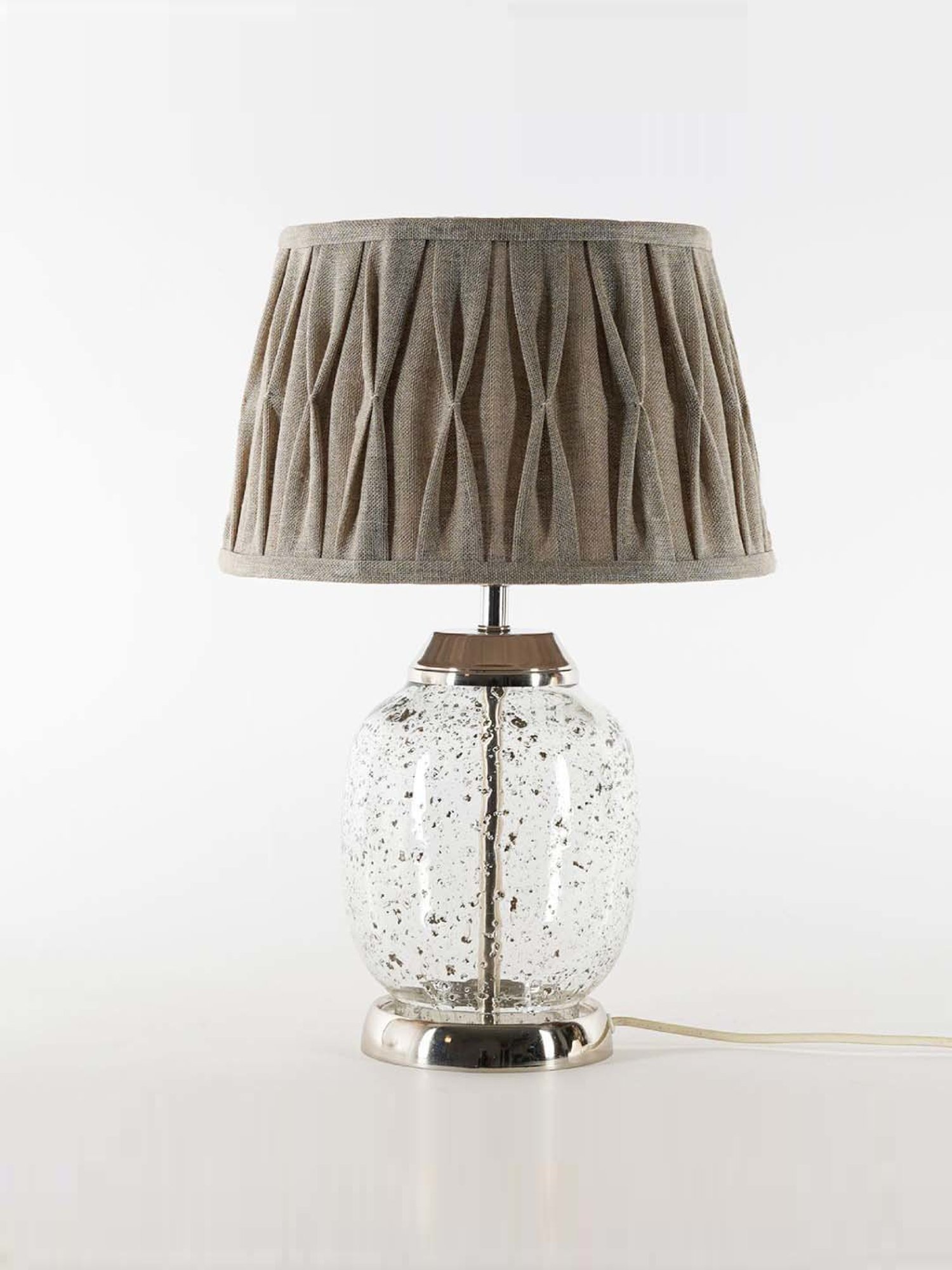 Kapoor Lamp Shades Chrome Glass Secret Tabel Lamp With Linen Shade