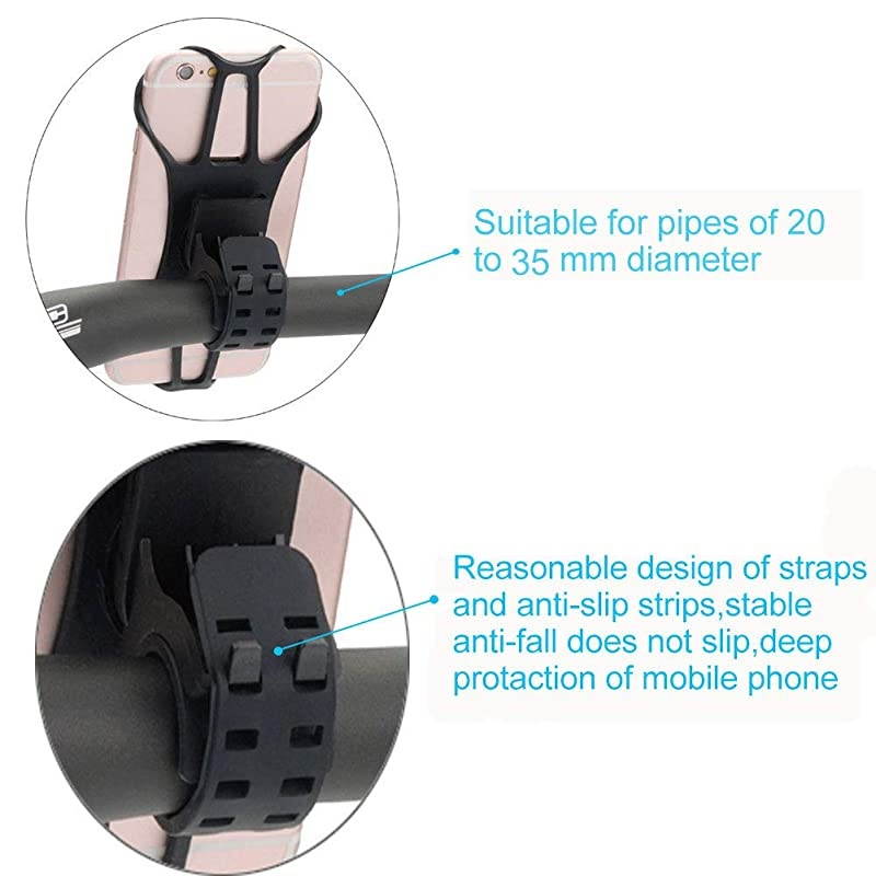 Bike Phone Mount Adult 360&deg; Rotation Separate Installation AntiFall Bicycle Handlebar Cradle Silicone Motorcycle Phone Holder for iPhone x 8 8plus Samsung Galaxy Huawei