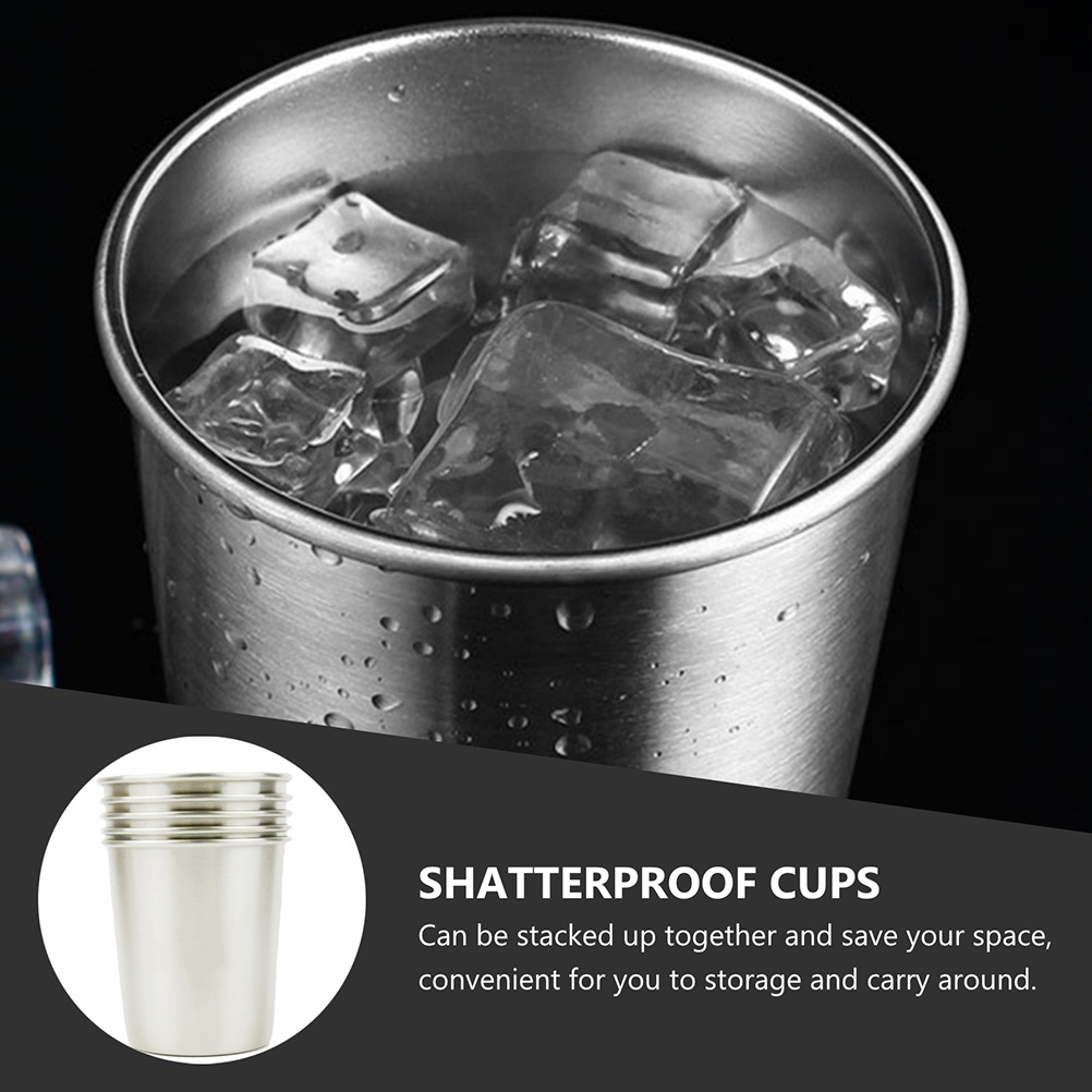 1 Set Reusable  Smooth Stainless Steel  Pint Cups for Friends  Family  Co-worker