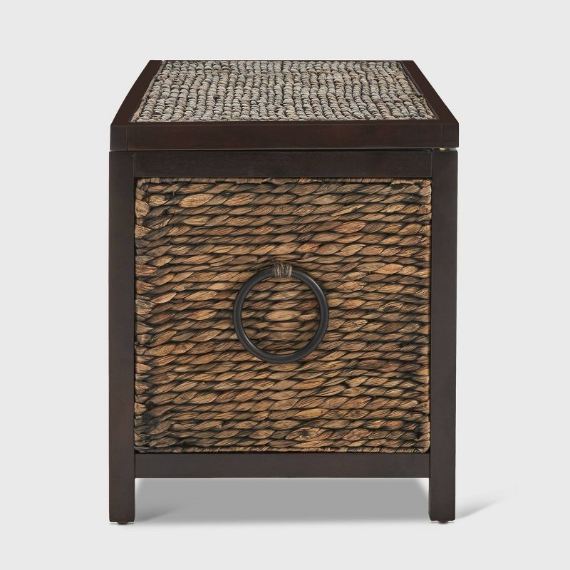 Wilson Storage Trunk Rustic Wicker Black - ClickDecor