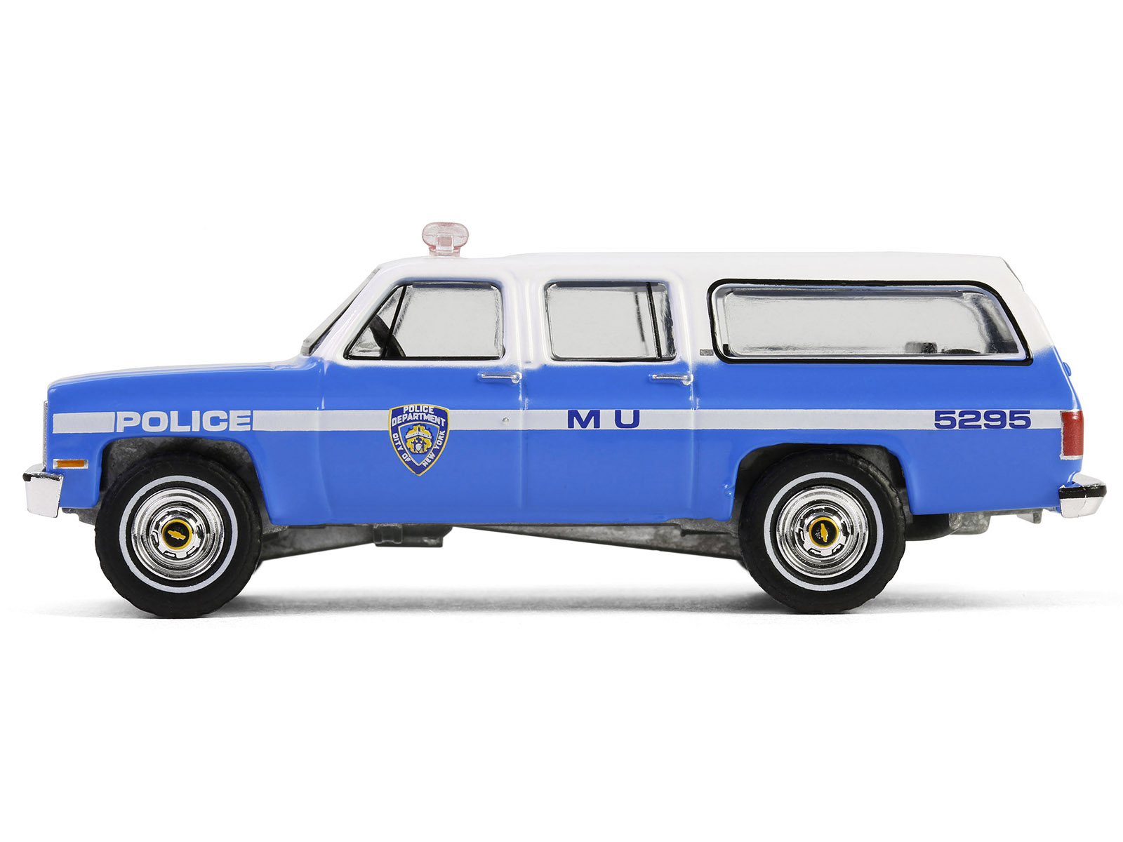 1990 Chevrolet Suburban K2500 Scottsdale "NYPD (New York City Police Department)" Blue with White Top "Hot Pursuit" Series 46 1/64 Diecast Model Car by Greenlight