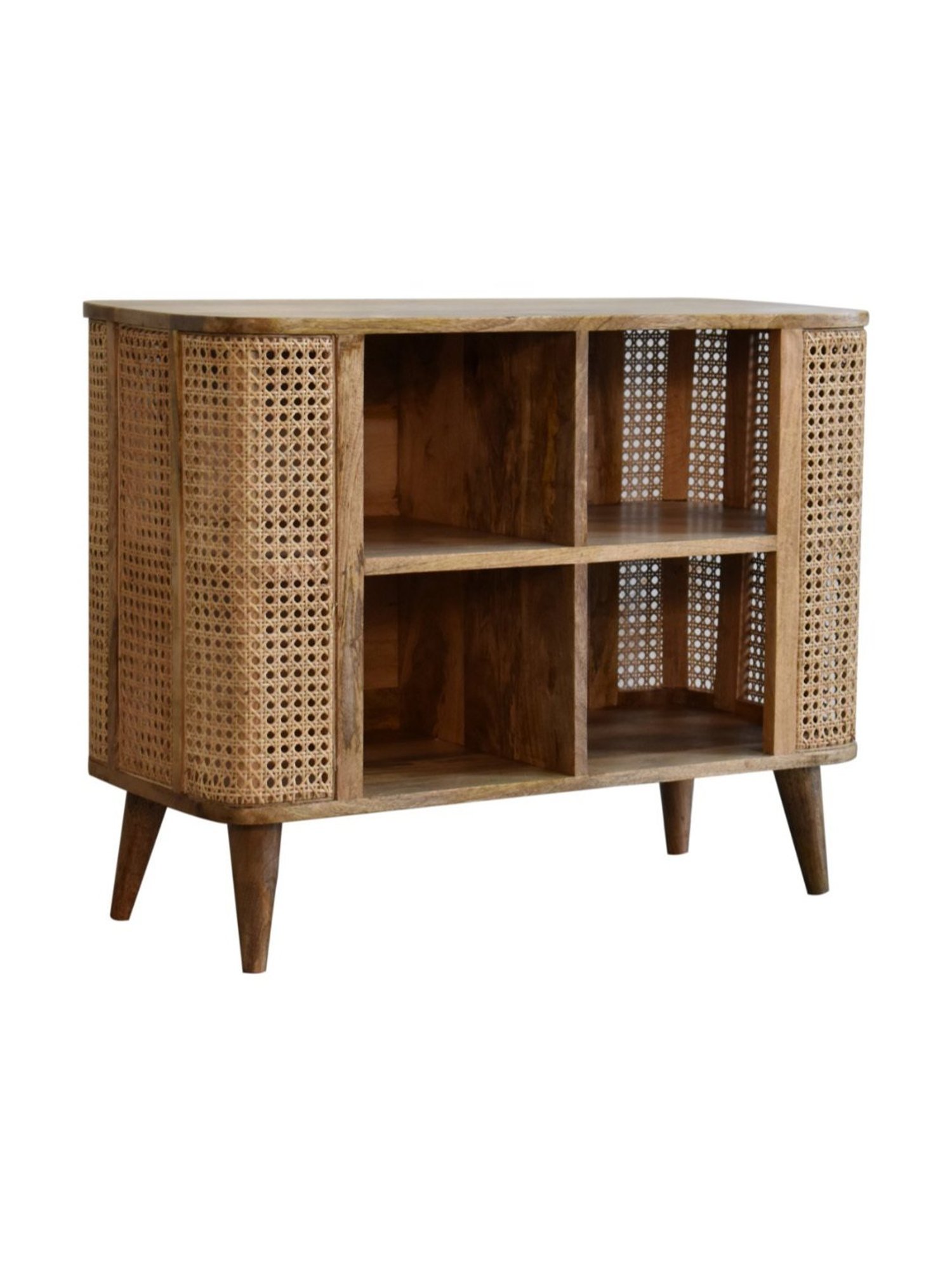 Artisan Furniture Larissa Open Double Brown Wood Cabinet