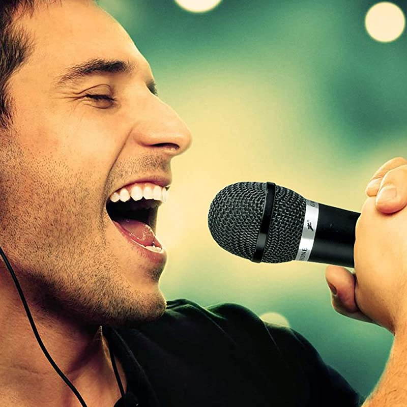 GW3002DM306 Dual FM Operation Wireless Microphone Transmitter Audio System with Receiver Black