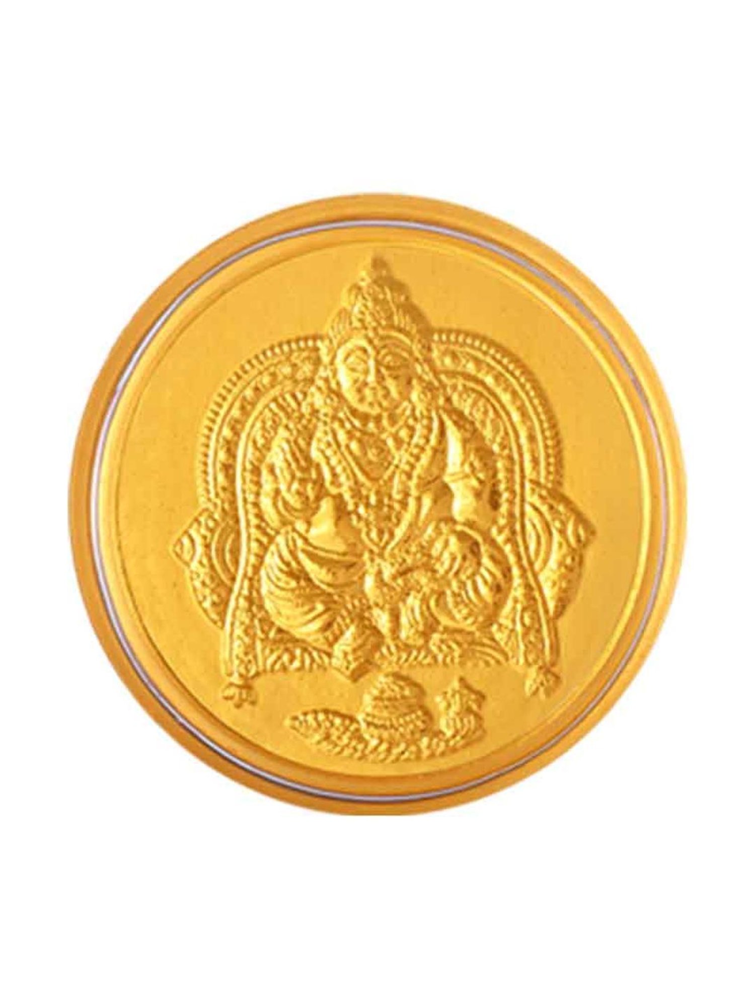 P.C. Chandra Jewellers Pooja Kalash-Inscribed 24k (999) 0.05gm Yellow Gold Foil Coin