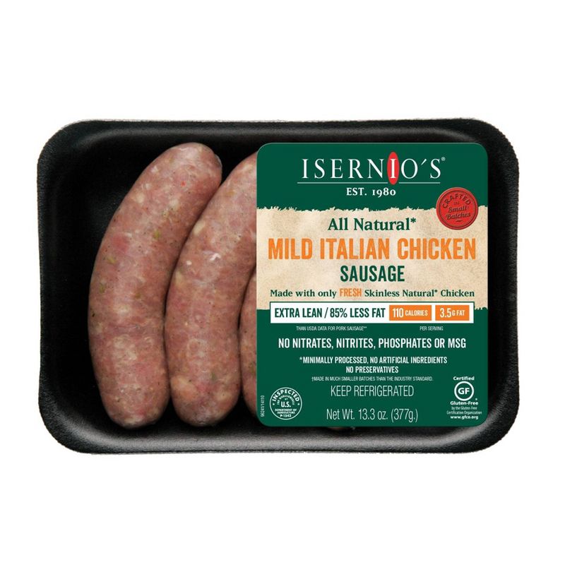 Isernio's All Natural Mild Italian Chicken Sausage Links - 13.3oz/4ct