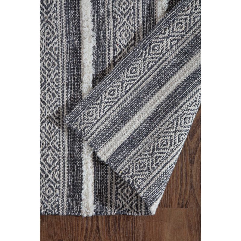 5'x7' Corrina Cotton Rug Charcoal Gray/Natural - Anji Mountain