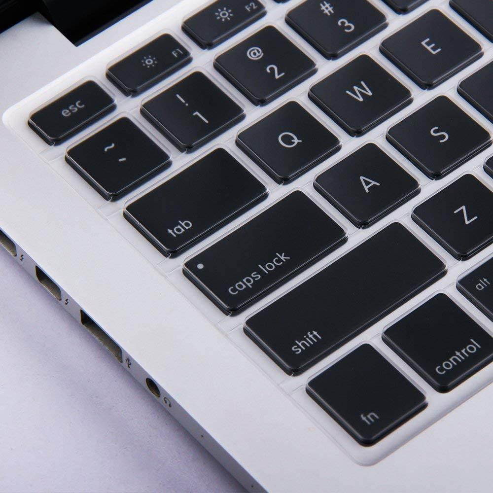 VFENG Ultra Clear Thin Keyboard Cover Skin for MacBook Air 13 inch and MacBook Pro with or without Retina 13/15/17 inch (2015 or Older version), US Layout