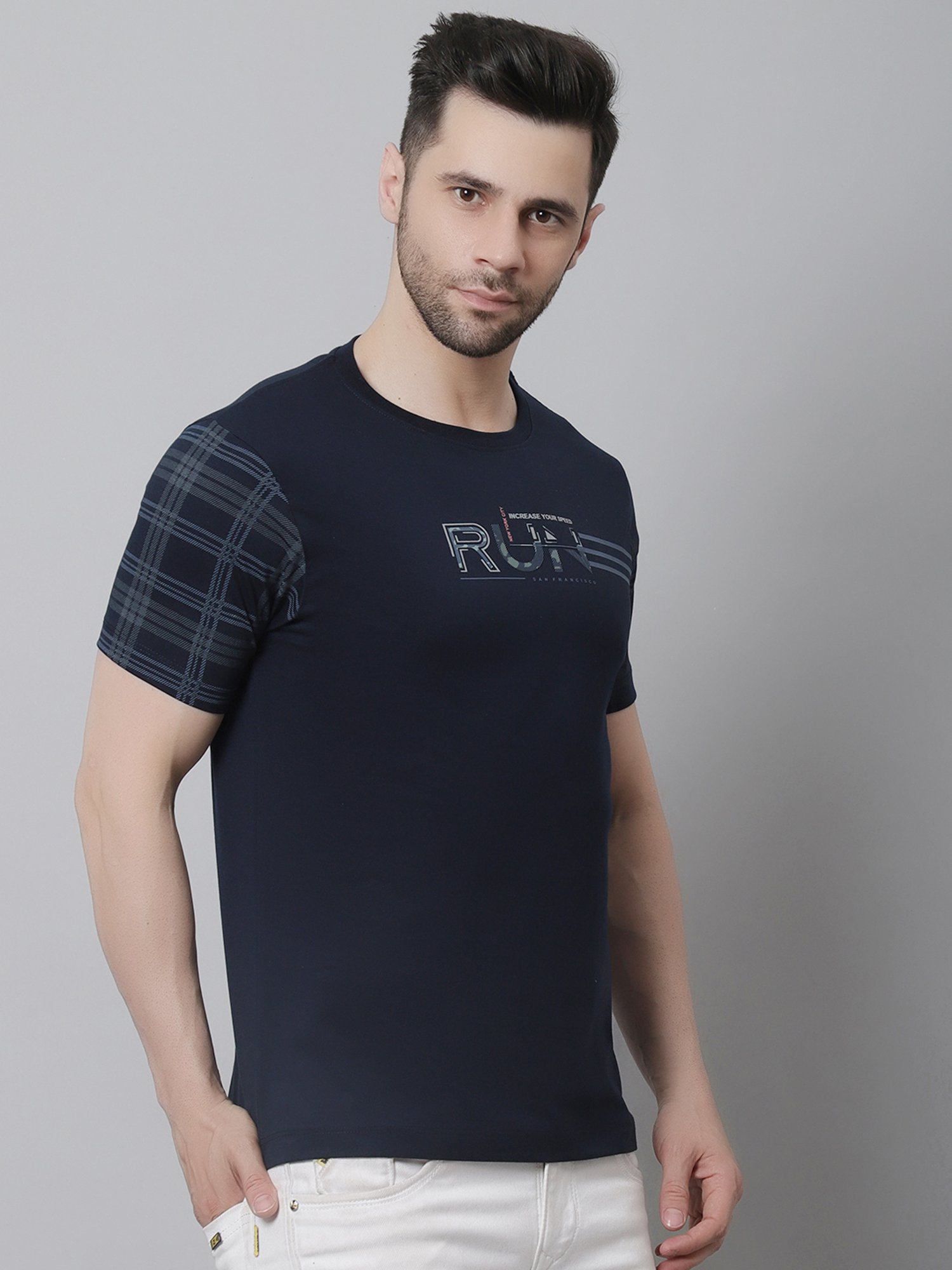 Venitian- Forbidden Clothing Navy Slim Fit Printed T-Shirt