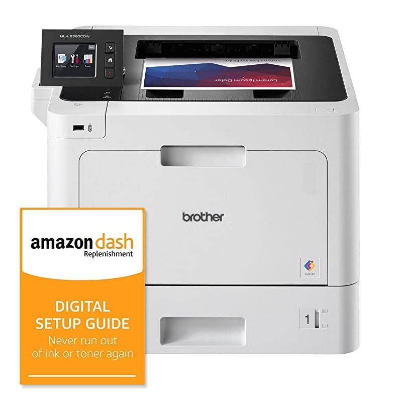 Business Color Laser Printer, HL-L8360CDW, Wireless Networking, Automatic Duplex Printing, Mobile Printing, Cloud Printing, and  Dash Replenishment Digital Setup Guide