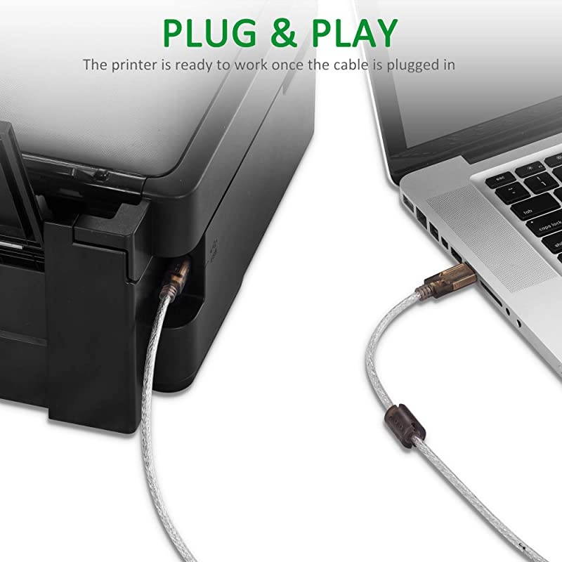 Cable 30Ft,2.0 Scanner Cable Cord USB Type A Male to B Male High Speed for HP, Canon, Lexmark,Dell, Xerox, Samsung etc(30 Ft/10M)