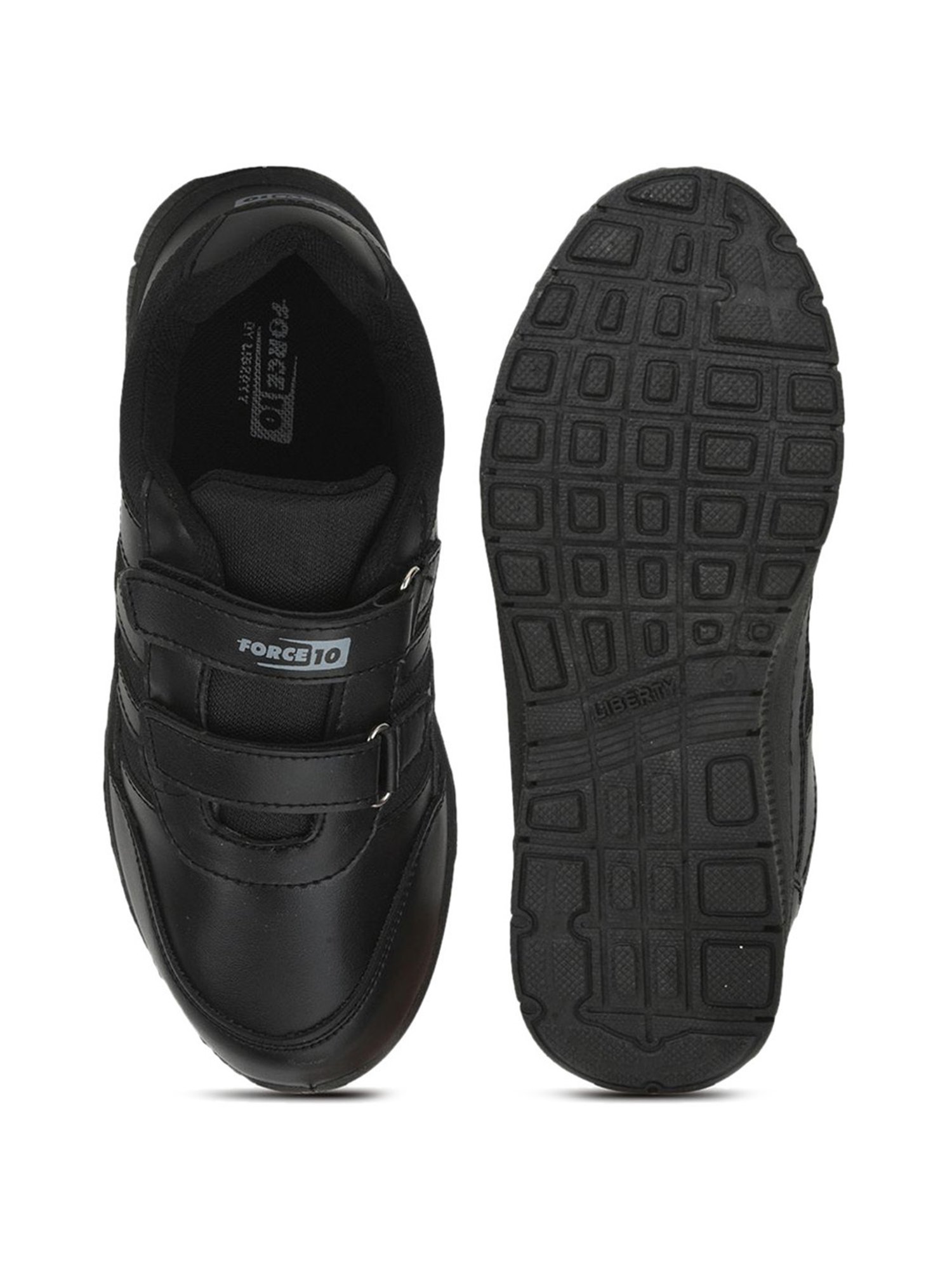 Force 10 GOLA-03 by Liberty Kids Black Velcro Shoes