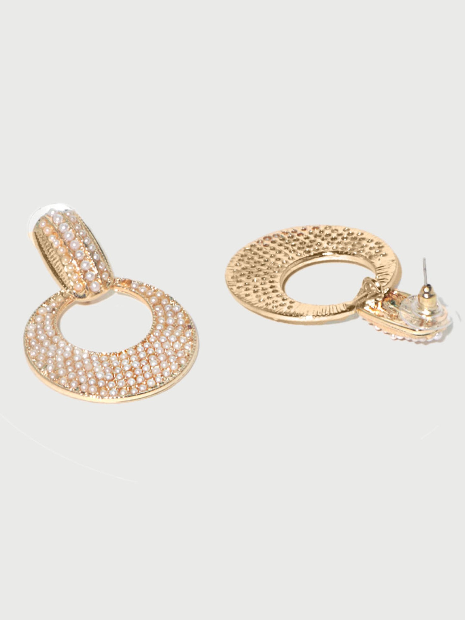 ToniQ Pearls Gold-Plated Classic Drop Earrings for Women