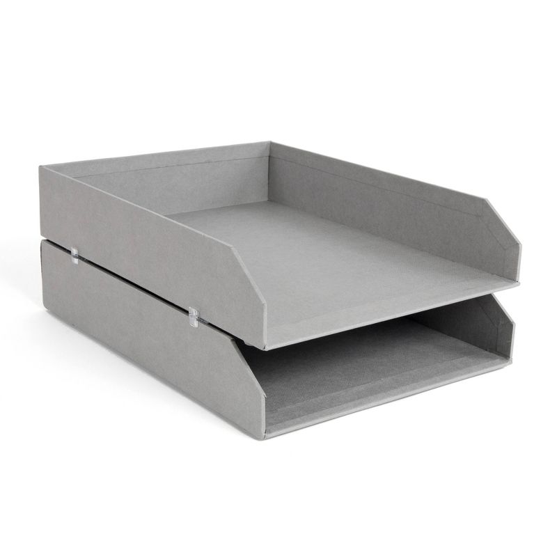 Hakan 2pk Letter Trays Gray - Bigso Box of Sweden