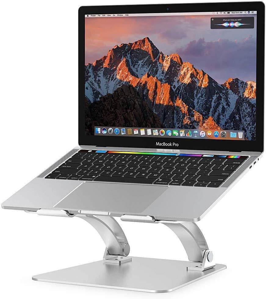 Nulaxy Laptop Stand, Ergonomic Adjustable Laptop Riser Computer Laptop Stand Compatible with MacBook, Air, Pro, Dell XPS, Samsung, Lenovo, Alienware All Laptops 10-17.3", Supports Up to 44 Lbs -Silver