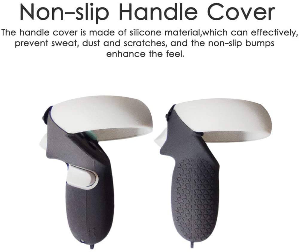 2 Pairs Oculus Quest 2 Elite Washable Silicone Handle Protective Cover