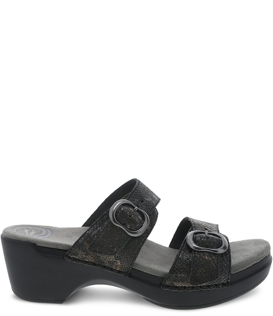 Dansko Sophie Metallic Python Slide Sandals