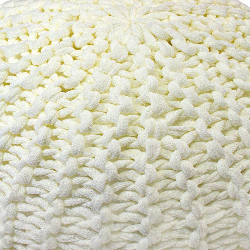 Hand Crochet Floor Pouf Cream - Gold Medal Bean Bags