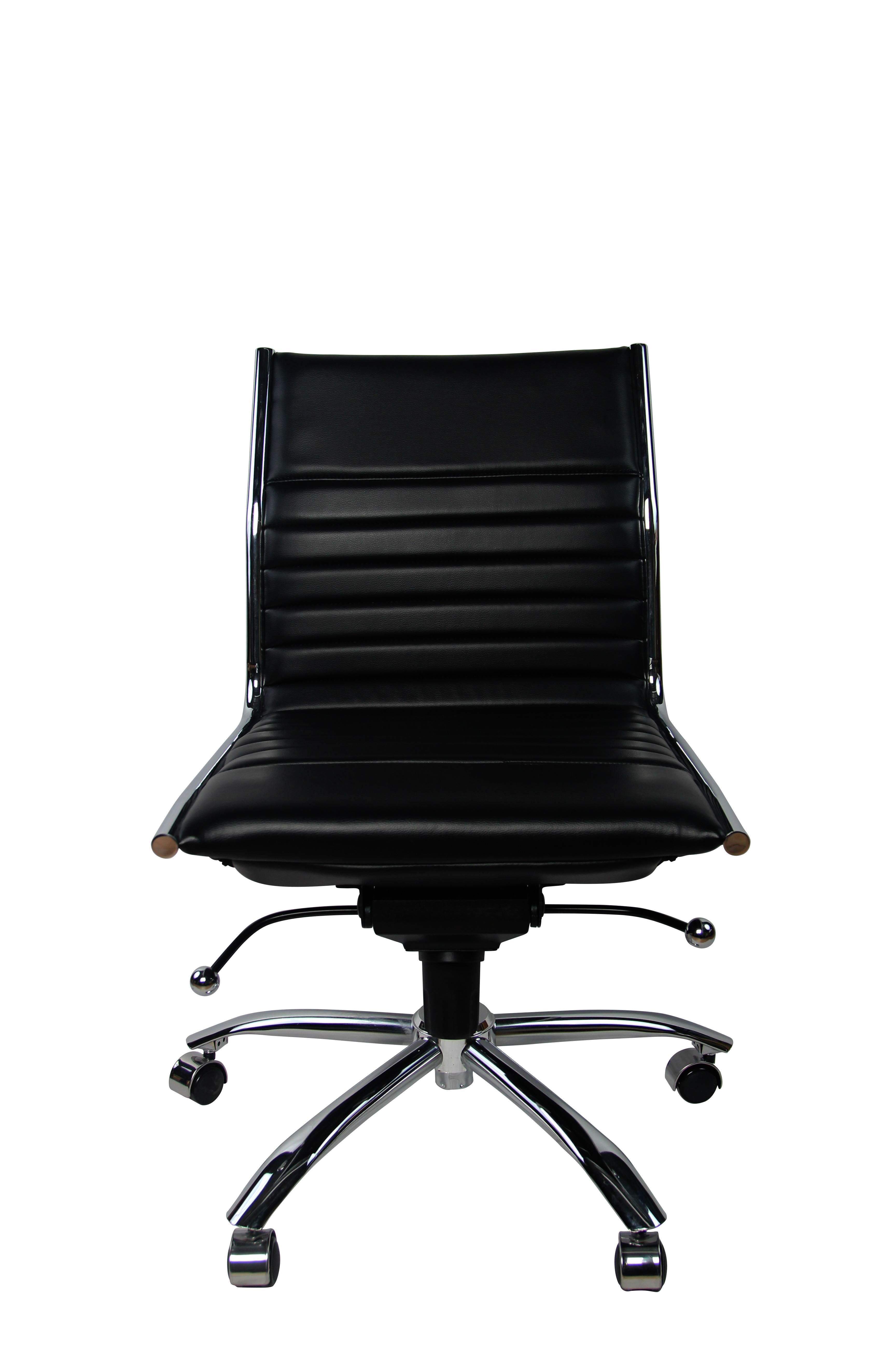 Adjustable Executive Office Chair, Back Support PU Leather Swivel Arm Rolling Chair