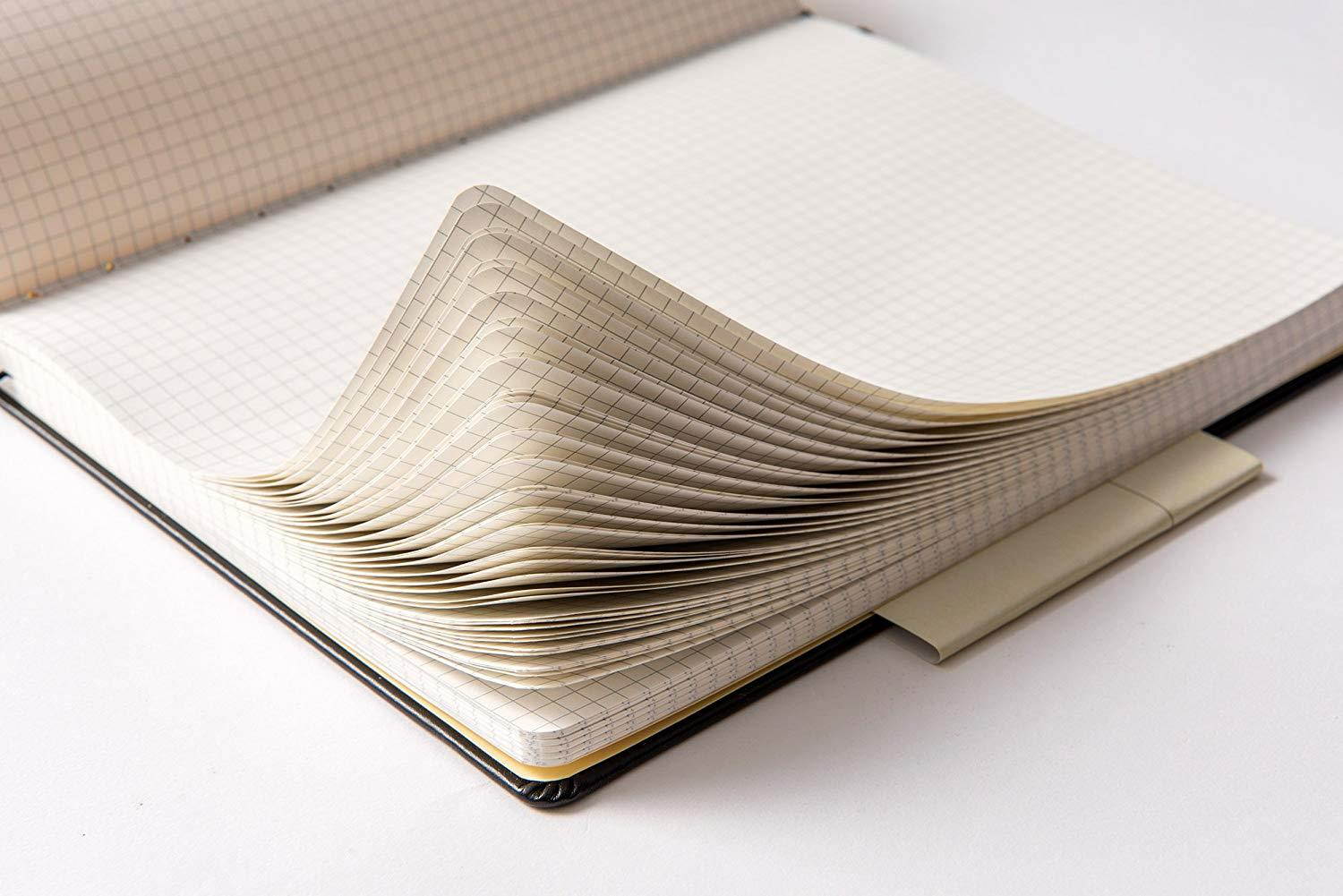 Minimalism Art | Classic Notebook Journal, Size: 8.3" X 11.4", A4, Pink, Squared Grid Page, 192 Pages, Hard Cover/Fine PU Leather, Inner Pocket, Premium Thick Paper-100gsm | Designed in San Francisco