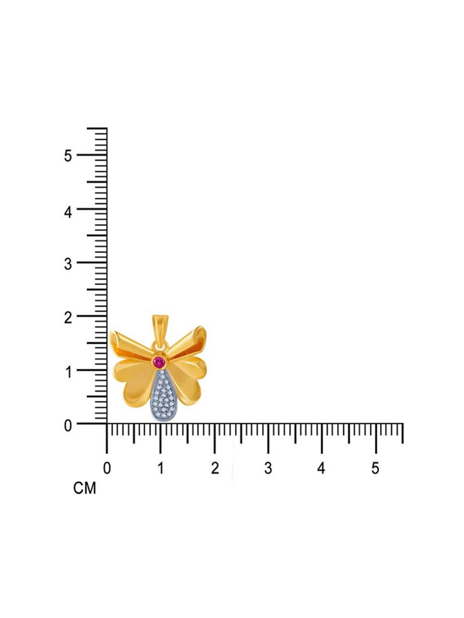 P.C. Chandra Jewellers 14k Yellow Gold American Diamond Pendant