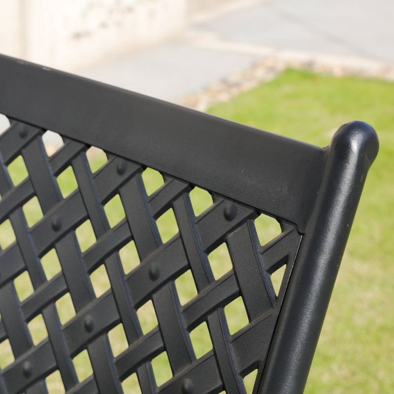 3pc Bistro Steel Patio Dining Sets Gray - Lokatse