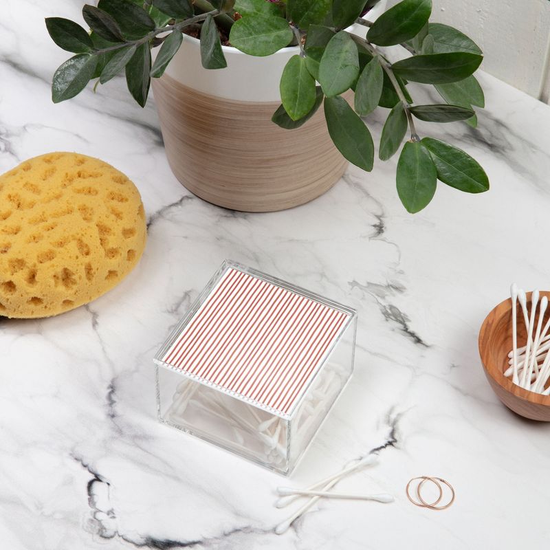 Emanuela Carratoni Old Pink Stripes 4" x 4" Acrylic Box - Deny Designs