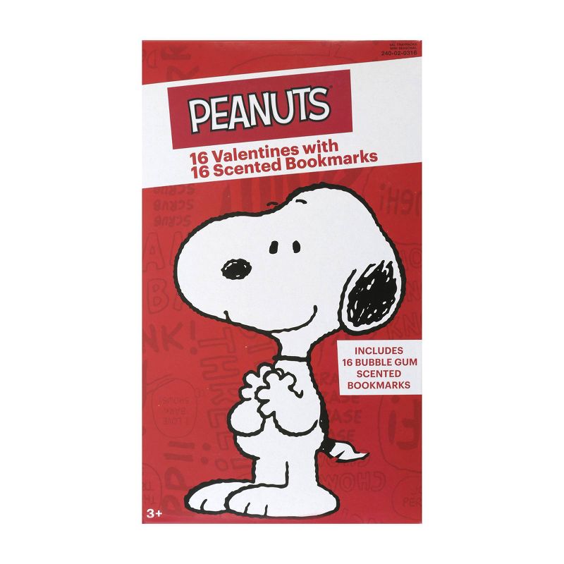Peanuts 16ct Valentines With Scented Bookmark
