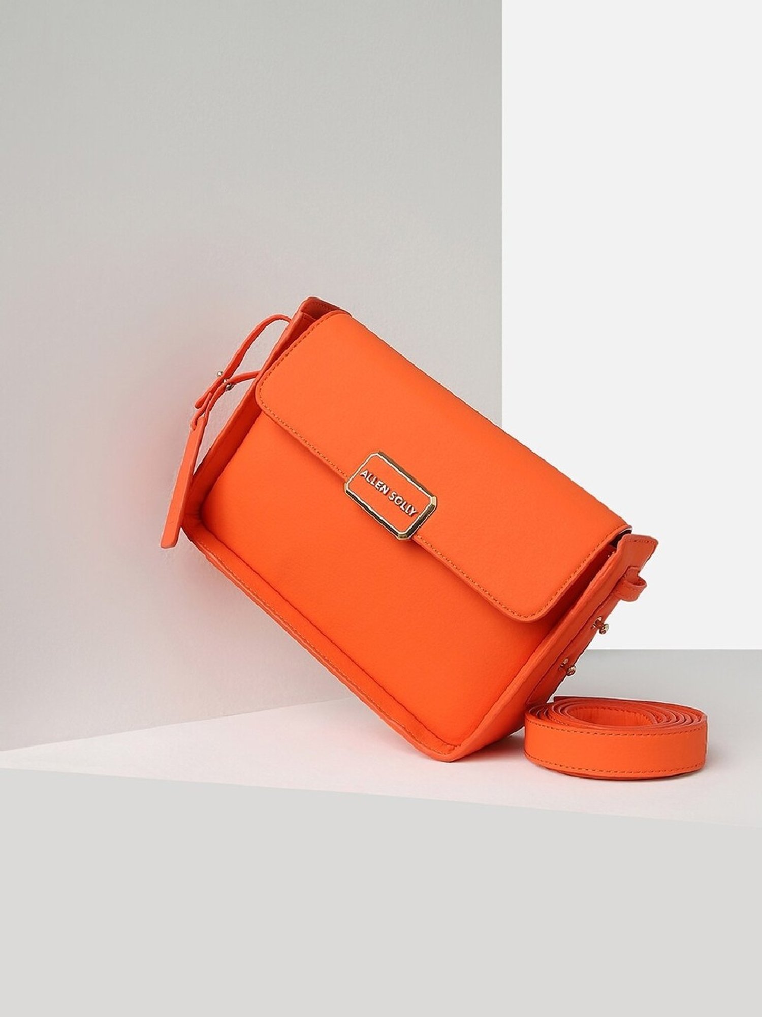 Allen Solly Orange Solid Sling Handbag