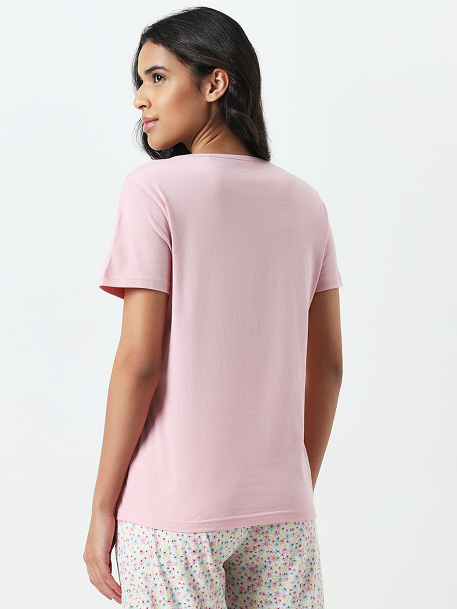 Wunderlove by Westside Pink Slogan Cotton Top