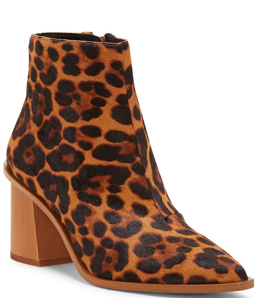 1. STATE Kelte Leopard Print Haircalf Block Heel Booties