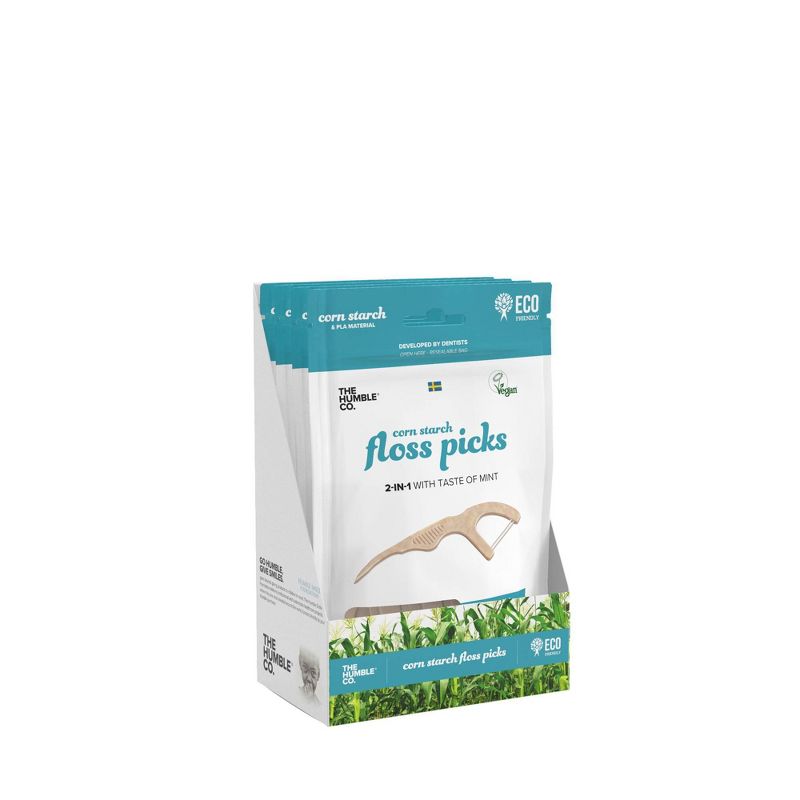 The Humble Co. Dental Floss Picks Mint - 4pk