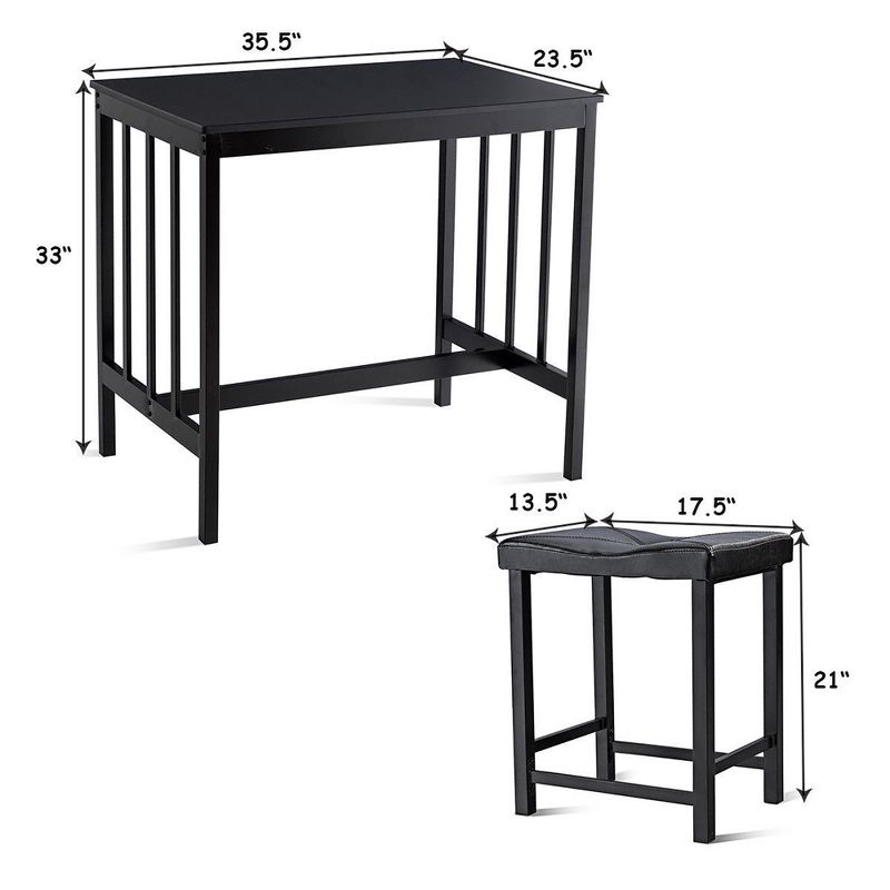 3pc Sanford Tan Wood Dining Nook Set Walnut Brown - Baxton Studio