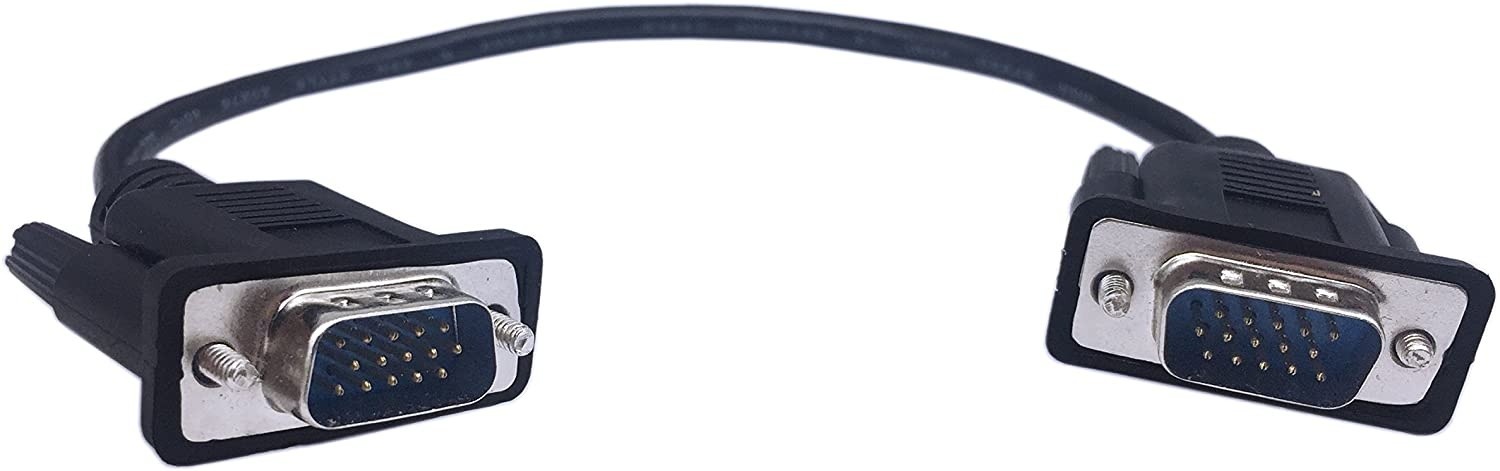 1ft VGA SVGA 15 Pin HD15 Male to Male Adapter Video Monitor Cable for PC Laptop TV Porjector(mm)