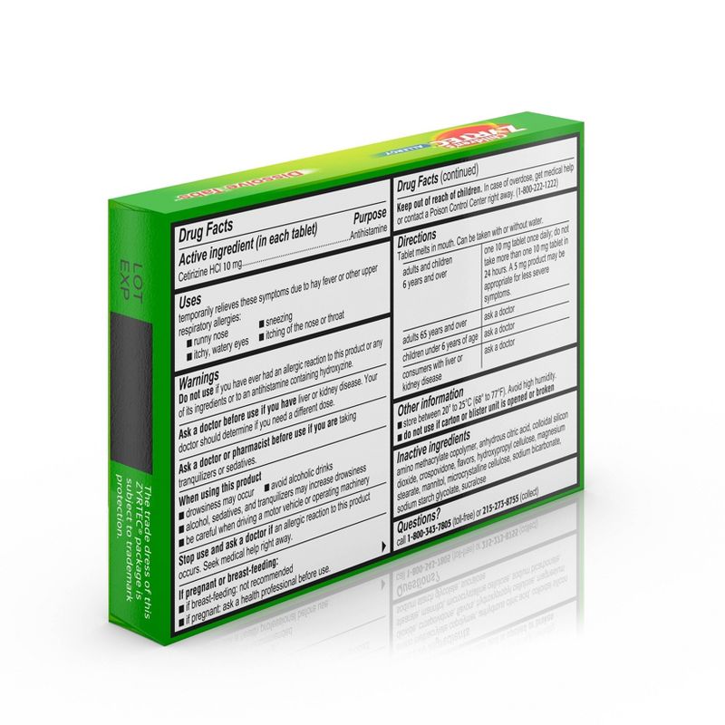 Children's Zyrtec 24 Hour Allergy Relief Dissolve Tabs - Citrus Flavor - Cetirizine - 12ct