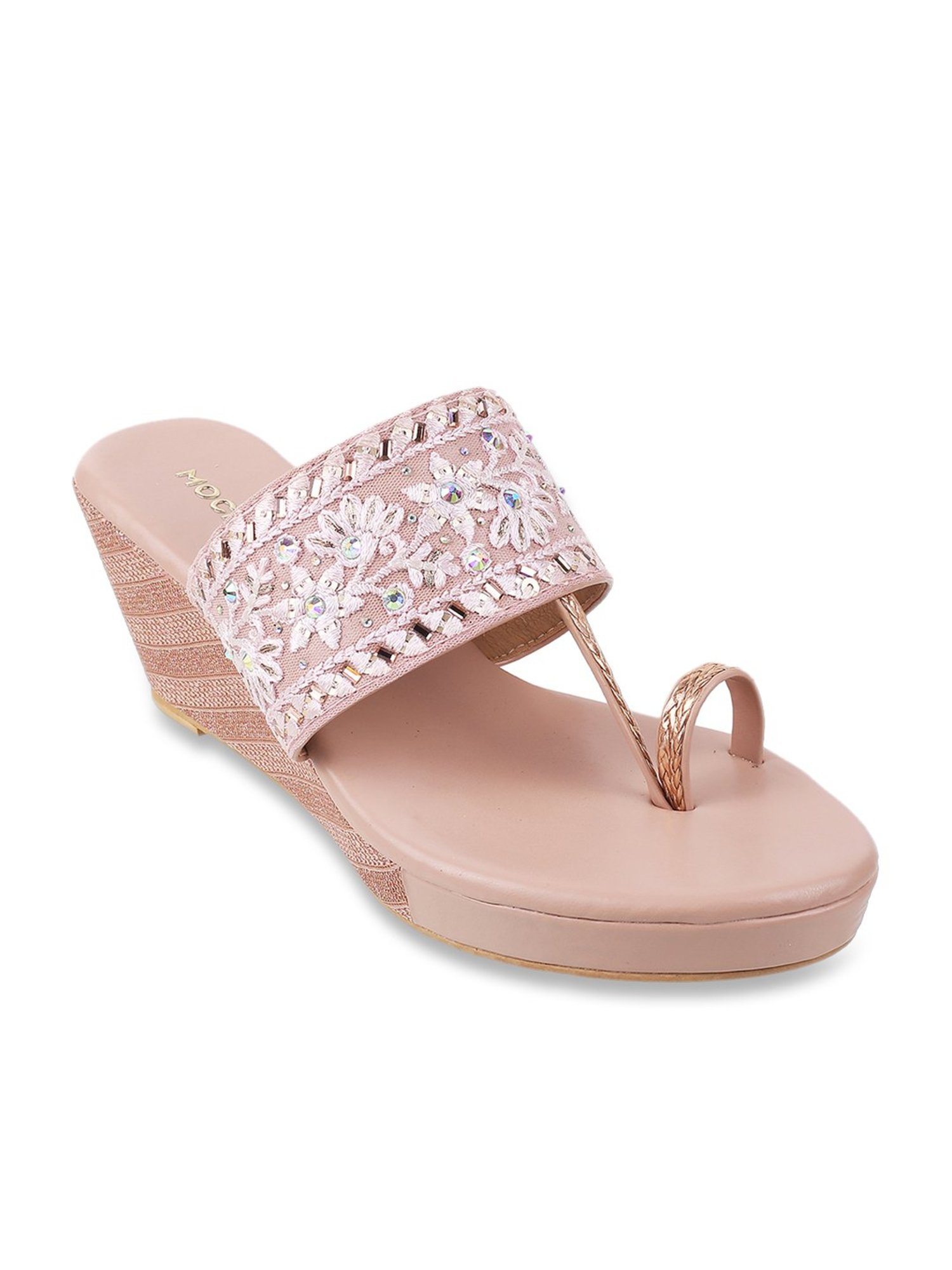 Mochi Women's Peach Toe Ring Wedges