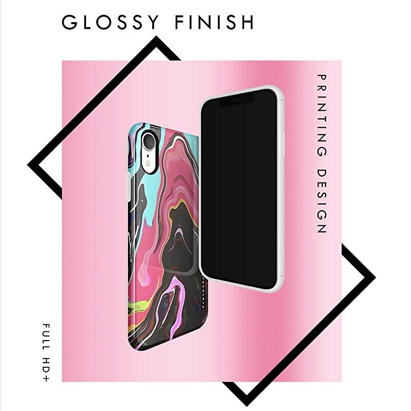 XR Case Watercolor, Akna Sili-Tastic Series High Impact Silicon Cover with Full HD+ Graphics for XR (Graphic 102062-U.S)