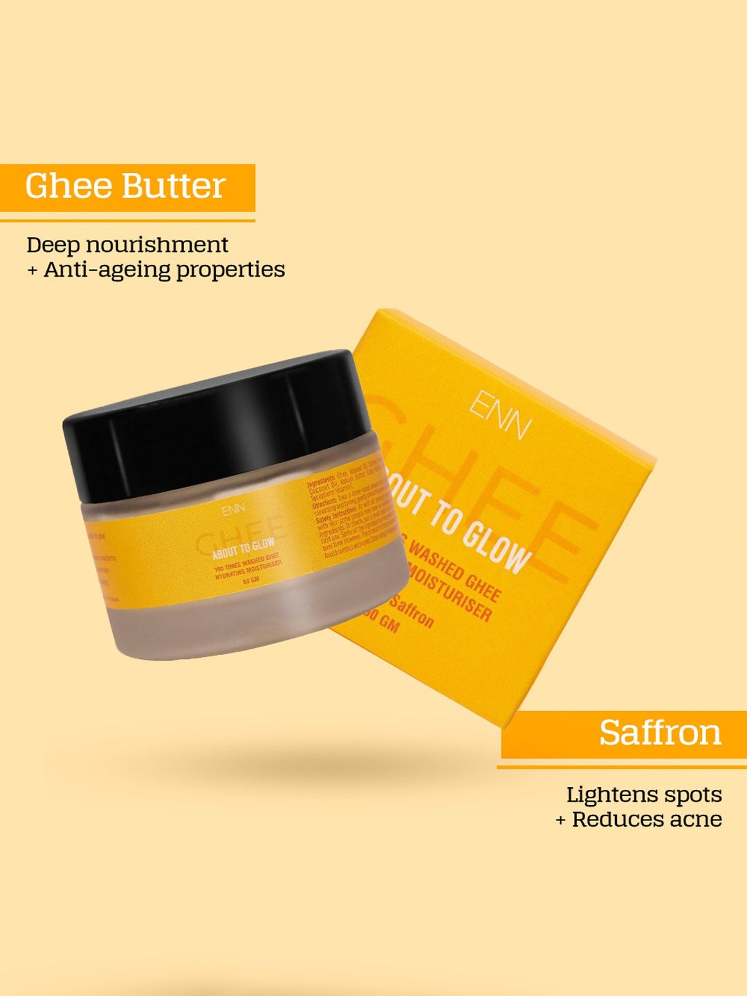 ENN About to Glow Moisturiser & Ghee Lip Balm Combo Kit