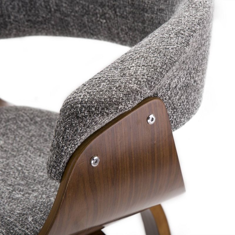 Set of 2 Mid-Century Modern Walnut Swivel Barstools Gray - Glitzhome