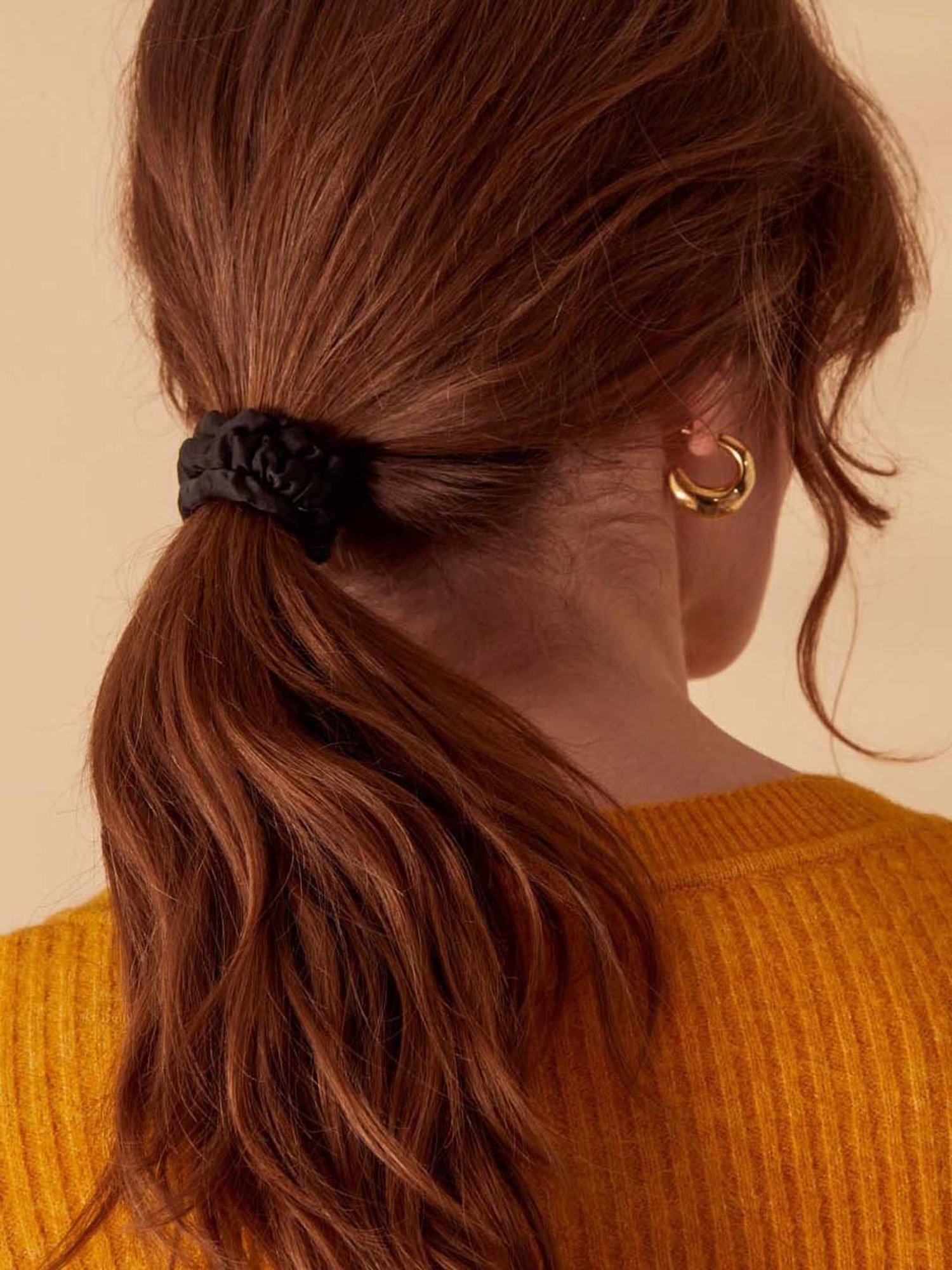 ToniQ White Printed Ponytail Holder Scrunchie