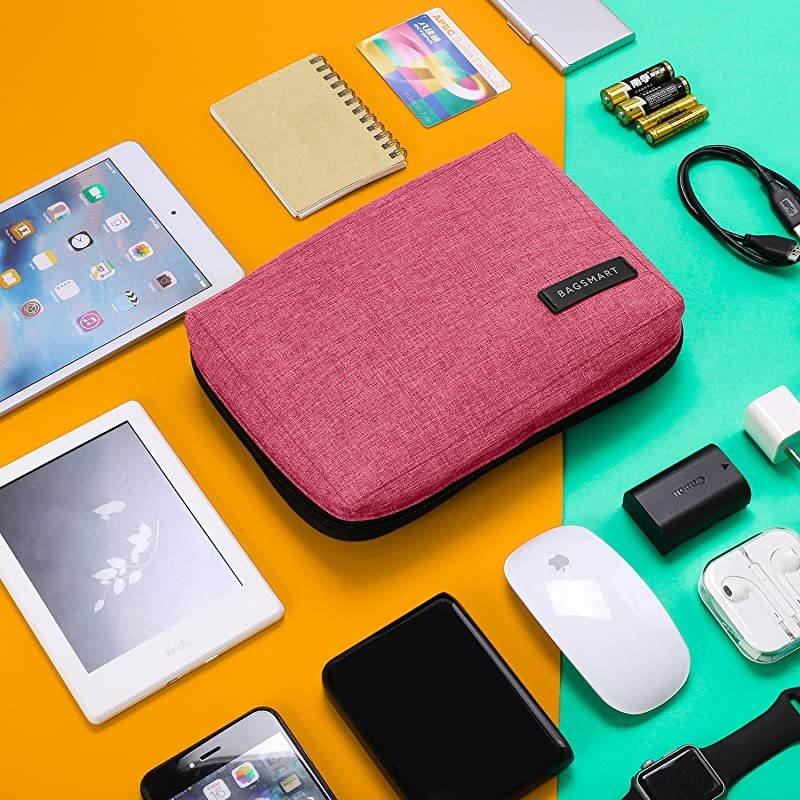 Electronic Organizer Small Travel Cable Organizer Bag for Hard Drives, Cables, Phone, USB, SD Card, Black