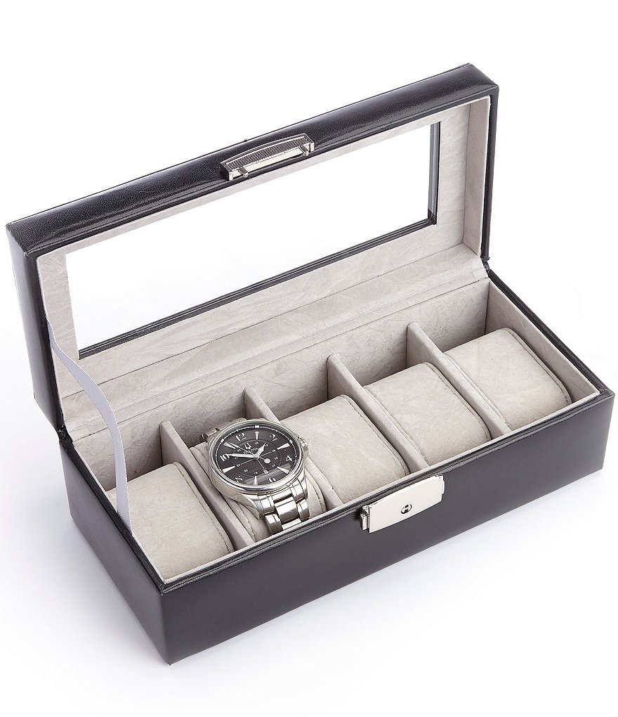 ROYCE New York Aristo Leather Five Slot Watch Box