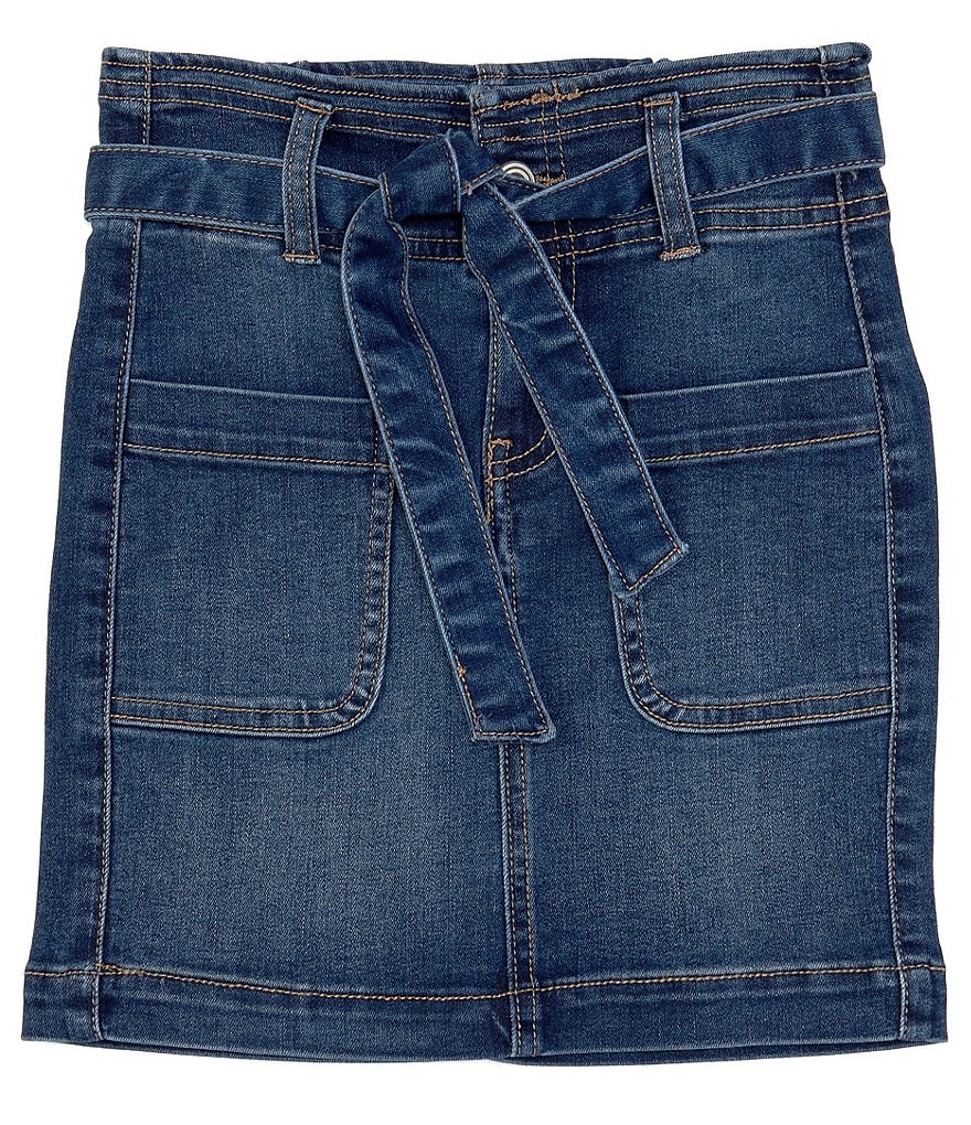I.N. Girl Big Girls 7-16 Button-Front Denim A-Line Skirt