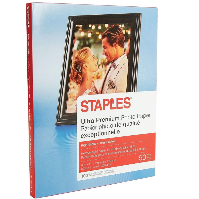 Staples Ultra Premium Glossy Photo Paper 8.5" x 11" 50/Pack (19891-CC) 