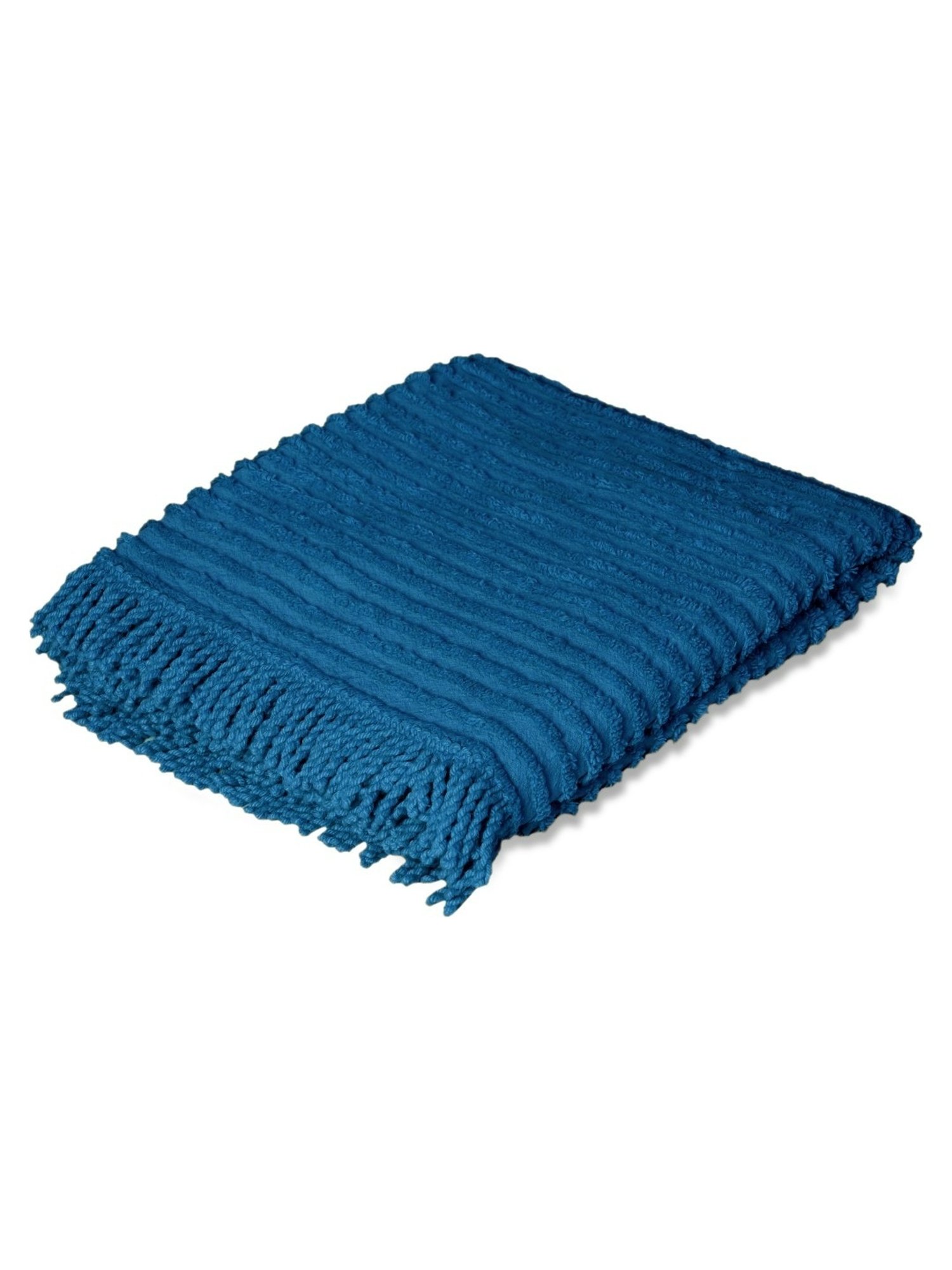 Saral Home Stripes Blue Cotton Sofa Throw