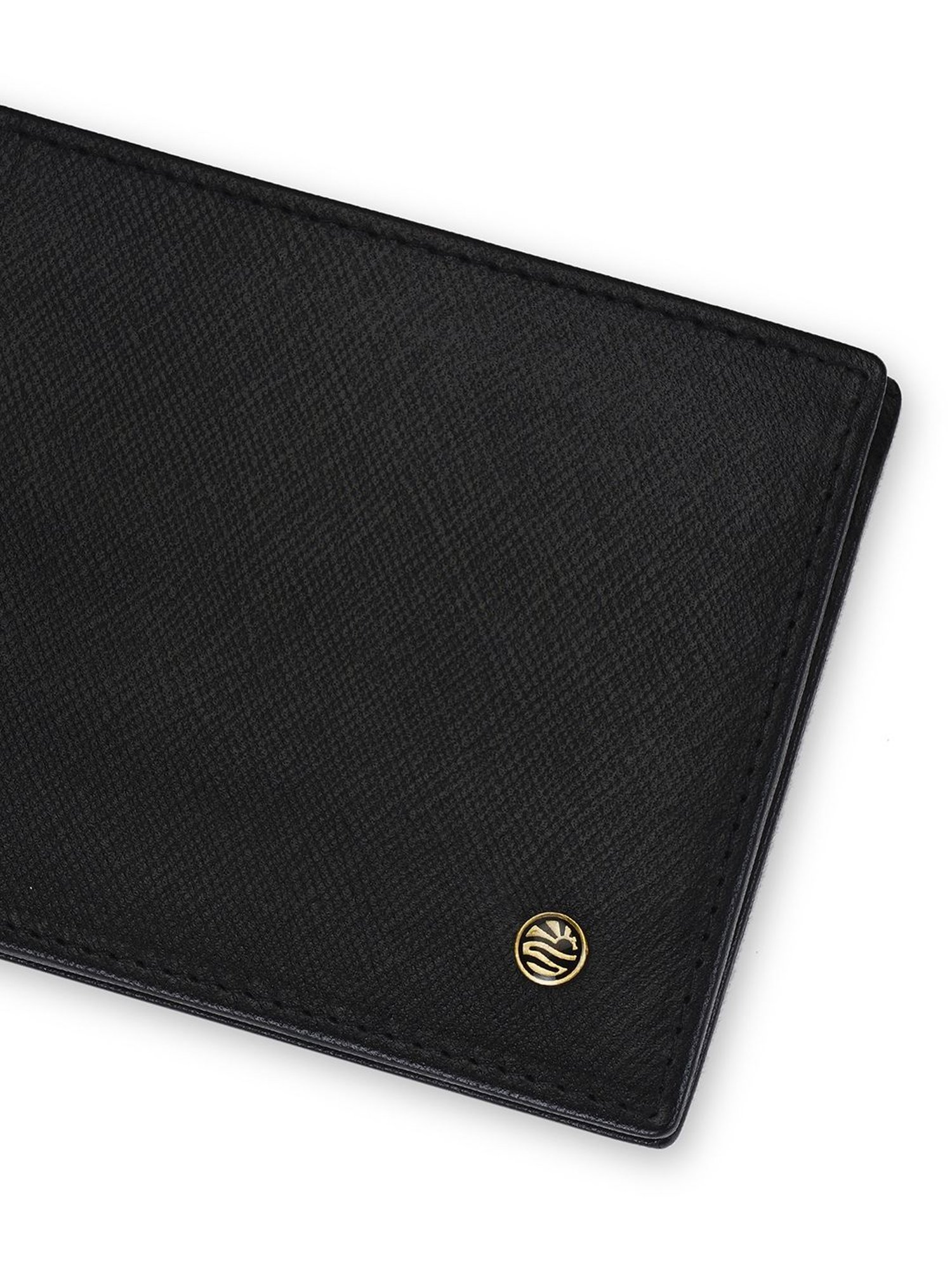 PERQUISITE Black Casual Leather Bi-Fold Wallet for men